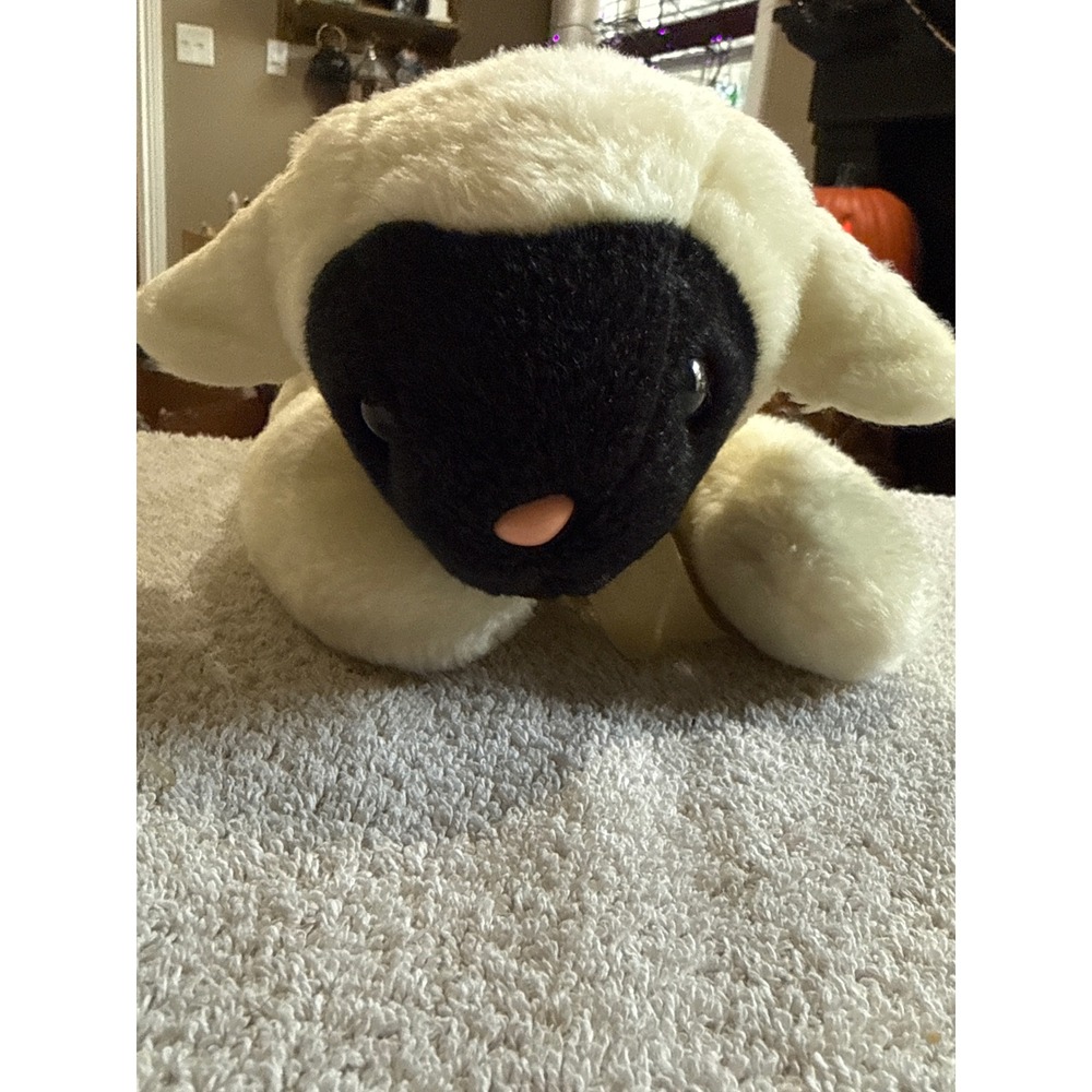 Ty Beanie Buddies Fleece the Lamb Cream Black Sheep Plush 2000 Large 12 inch